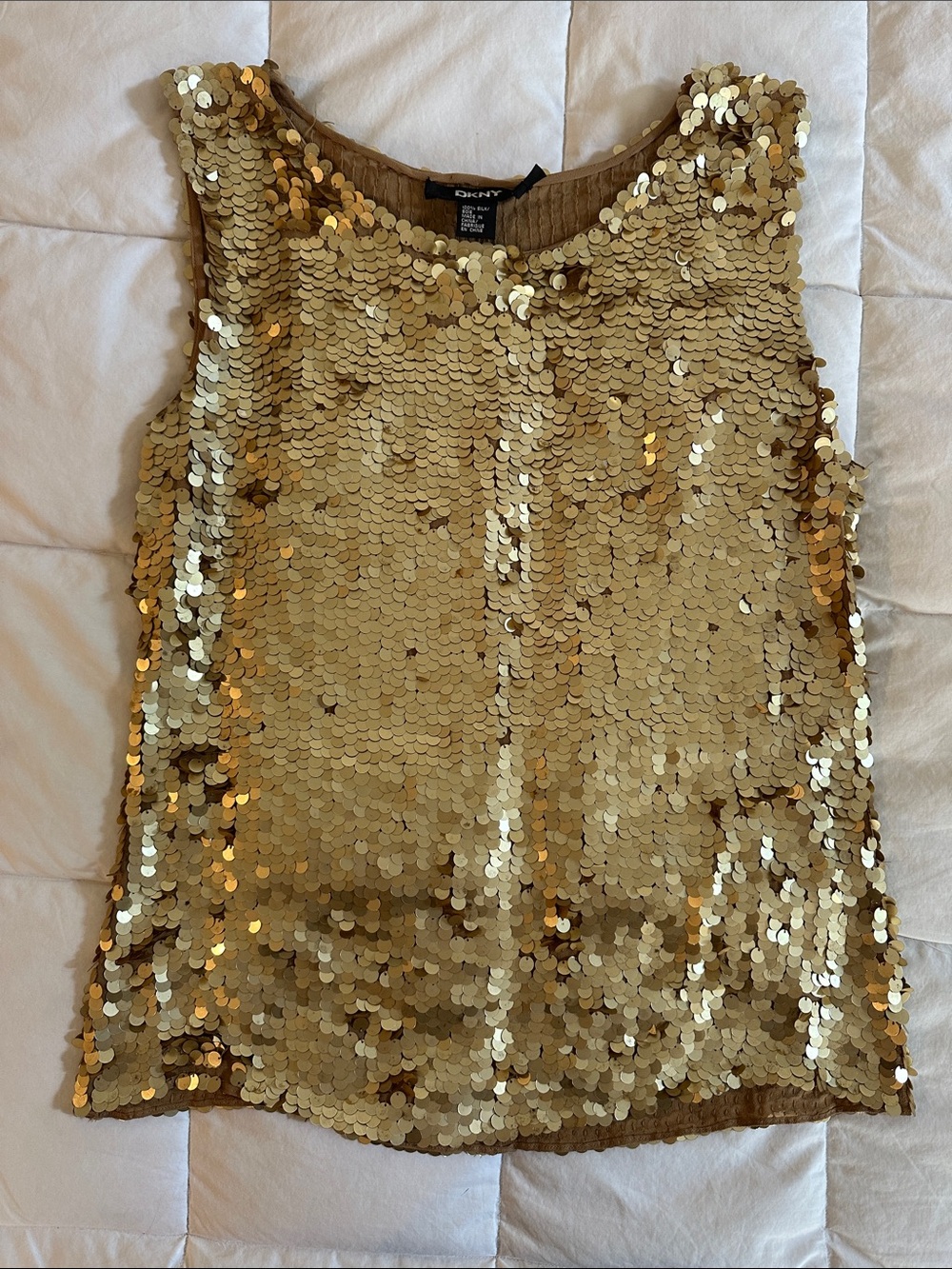 DKNY Gold Sequin Sleeveless Camisole